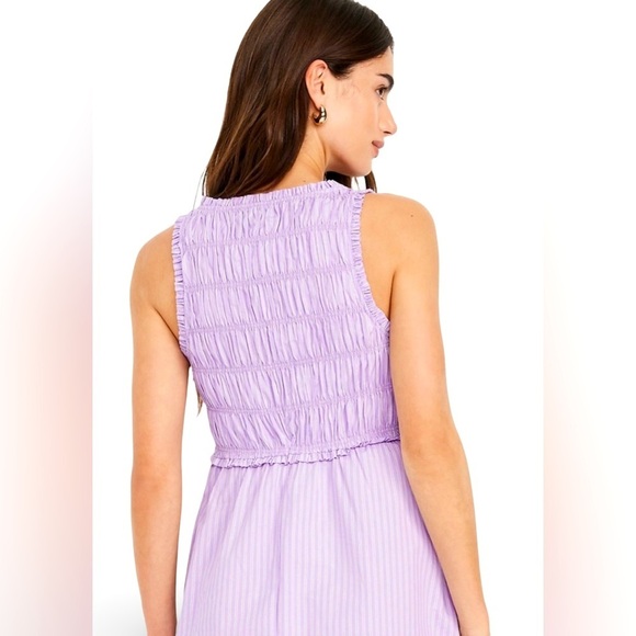 NWTS💓GAP OLD NAVY XL💓LILAC & WHITE STRIPED GREEK SEERSUCKER FIT & FLARE DRESS - Picture 11 of 16
